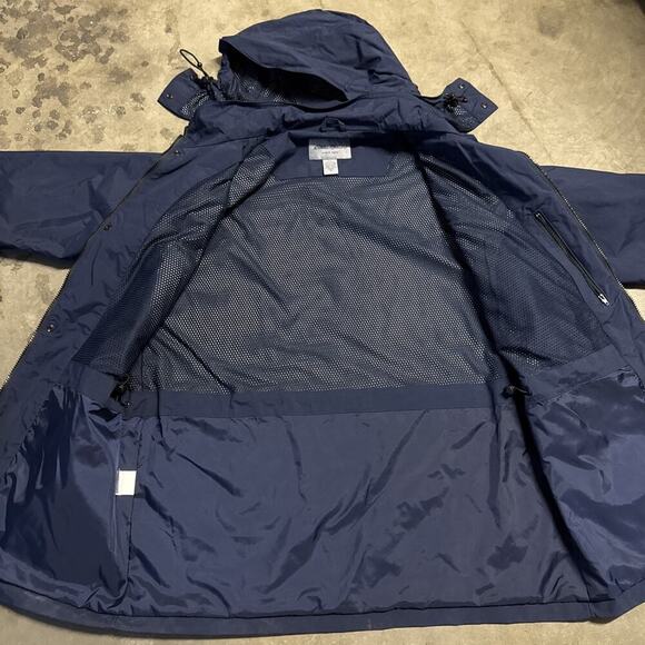 Eddie Bauer Men’s Plus Weatheredge Waterproof Rain Hooded Blue Jacket Size M - Picture 10 of 15